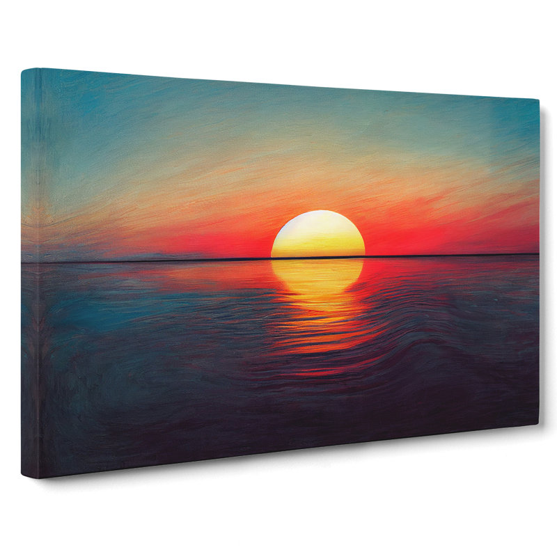 Delightful Ocean Sunset - Wrapped Canvas, 35cm H x 50cm W x 3cm D
