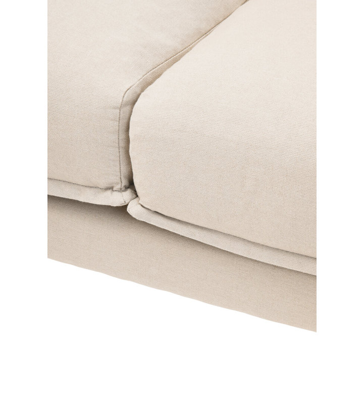 4 Seater Linen Sofa & Chaise, Cream