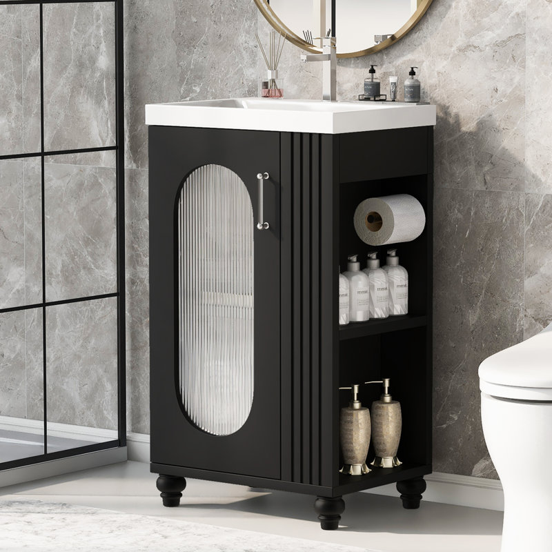 Armoire de salle de bain Malaz, Noir, noir, noir, noir