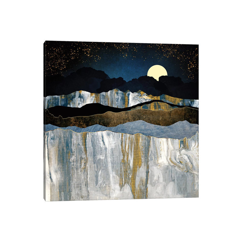 Painted Mountains - Reproduction, H 18 po x l 18 po x 1,5 po, Toile tendue, Pas de tapis