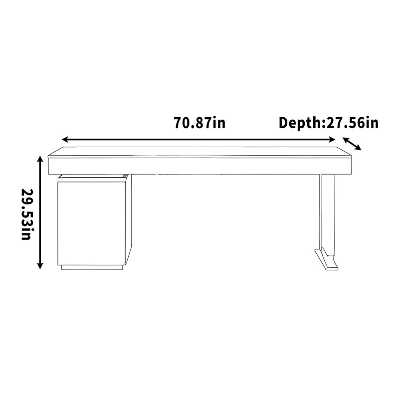 Estevez, H 29,53 po x l 70,87 po x P 27,56 po