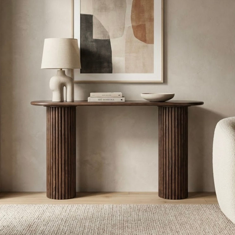 Auren Solid Wood Fluted Console Table