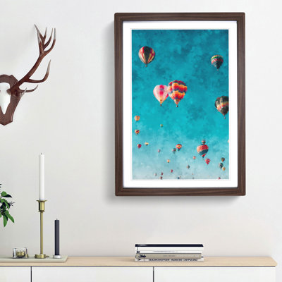 Hot Air Balloons on the Rise - Picture Frame Graphic Art Print