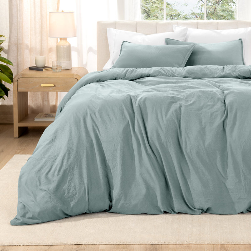 Sandwashed Duvet Cover Set, Double, Slate