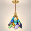 Lustre en verre coloré à 1 lumière de style Tiffany à intensité variable