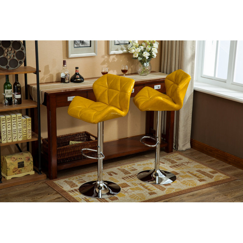 Ensemble de 2 tabourets de bar à hauteur réglable Glasgow, Jaune