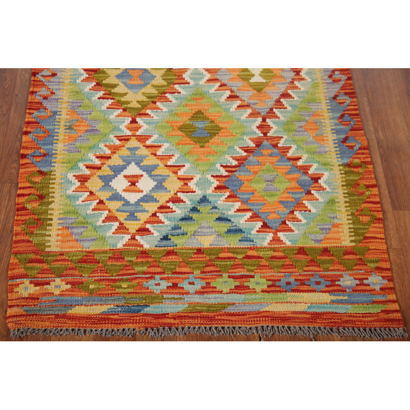 Reversible Wool Kilim Oriental Accent Rug 3x4