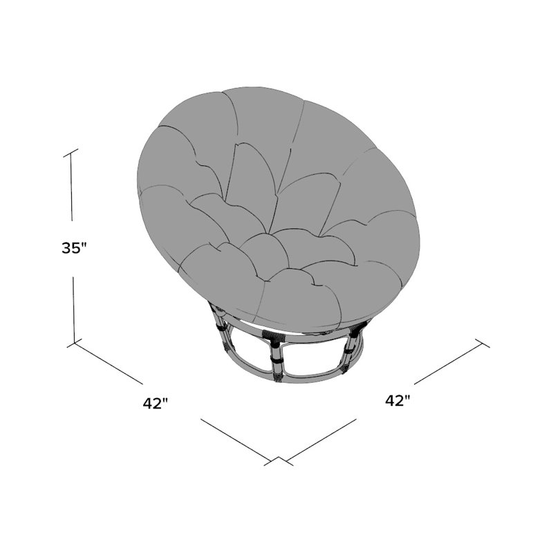 Fauteuil Papasan capitonné l 42 poWister, Mélange de coton récolte automnale