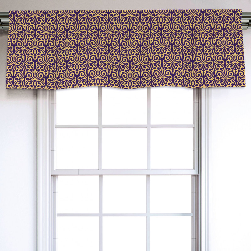 Sateen Damask Ruffled Window Valance