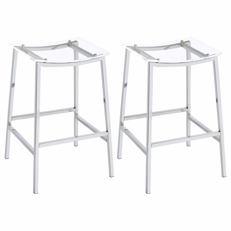 Chrome Backless Bar Stool (Set Of 2)