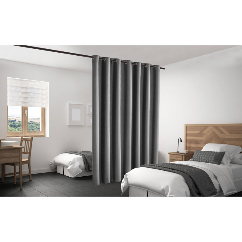 Emillie Blackout Single Curtain Panel, Gray, 180" W x 108" L