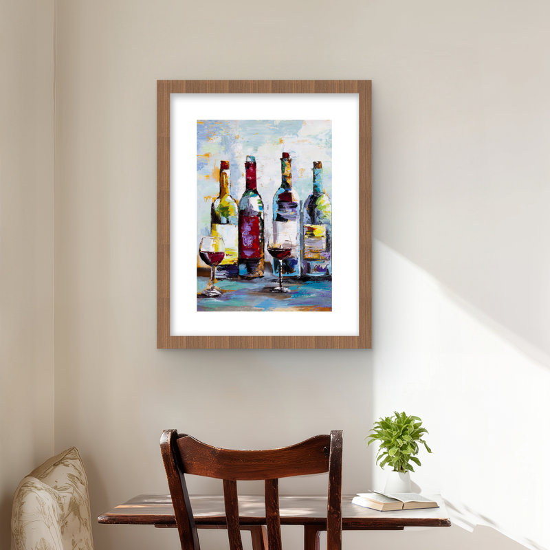 Dégustation de vin - reproduction encadrée mat pour décoration intérieure | Art alimentaire