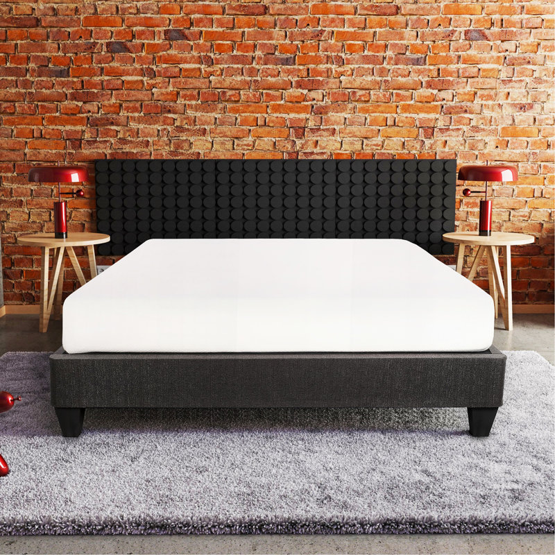 Base de lit plateforme simple, base de lit tapissier, gris foncé, Lit simple