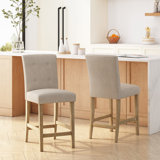 Cyle Modern Button Tufted Counter Stools Set of 2