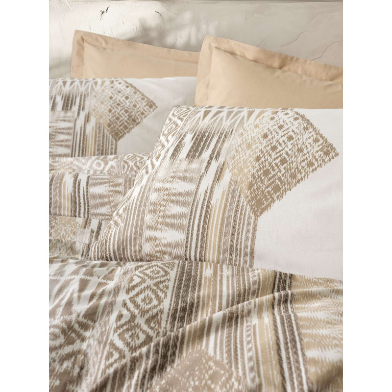 100% Cotton Ranforce Single Quilt Cover Set, Caramel Color | Includes 63 x 87 Duvet Cover, 71 x 94 Flat Sheet & 20 x 28 Pillowcase | Machine Washable, 145 Thread Count, Button Closure, Elegant Design