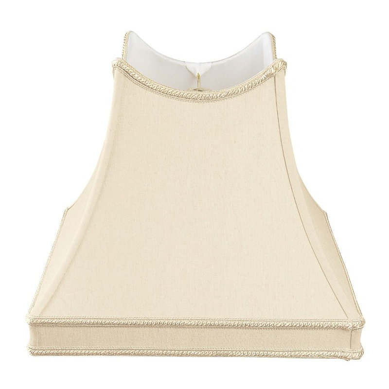 Abat-jour fantaisie en soie / shantung (araignée), Beige, H 13 po x l 14 po x P 14 po