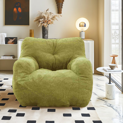 Fauteuil à billes, fauteuil à billes avec accoudoirs, canapé moelleux et paresseux avec dossier, fauteuils à billes confortables avec main courante pour chambre à coucher, appartement, salon