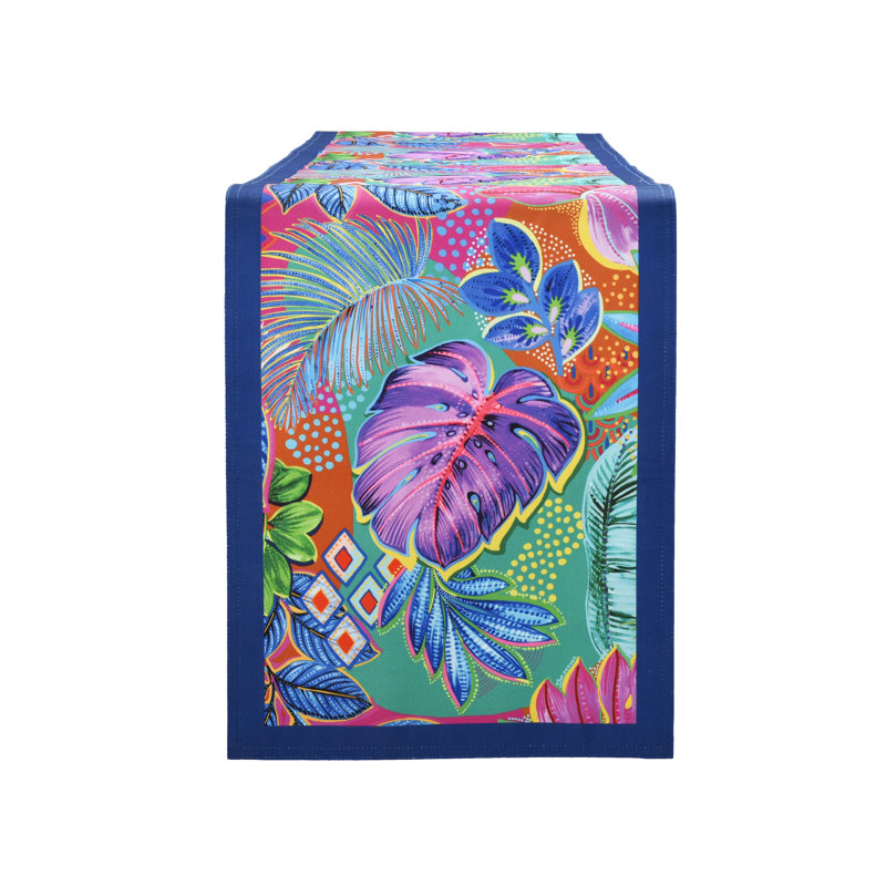 Hanalei 72" Tropical Foliage Polyester Table Runner