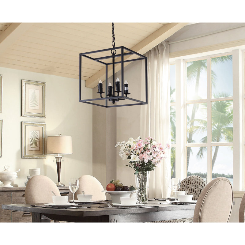 Luminaire suspendu carré 4 lumières