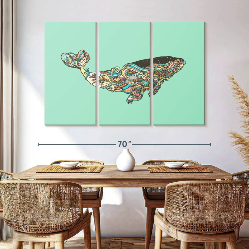 Brampt Vibrant Whale, 42" H x 65" W