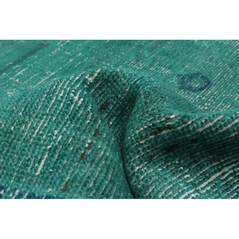 Tapis de couloir vert unique en laine 3 pi 5 po x 9 pi 5 po Jamul