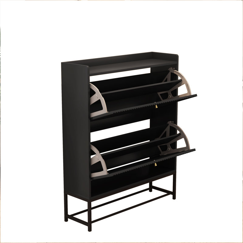 20 Pair Shoe Storage Cabinet, Black