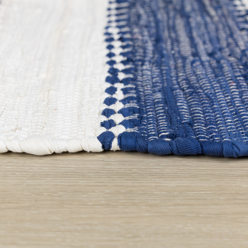Renova Hand Loomed Cotton Rug, Blue, Rectangular 160 x 230cm