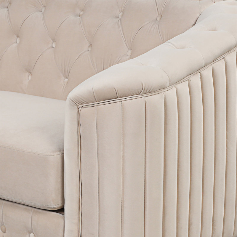 Fauteuil rembourré simple, Beige