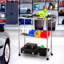 Chariot utilitaire en métal robuste à 3 niveaux avec roulettes Support de rangement réglable et poignée idéale pour la cuisine, le restaurant ou la présentation de plantes