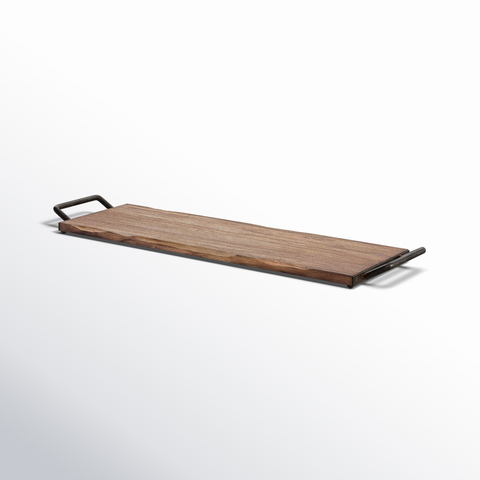 Alina Metal Tray - Set of 1, 2" H x 26" W x 7" D, Brown