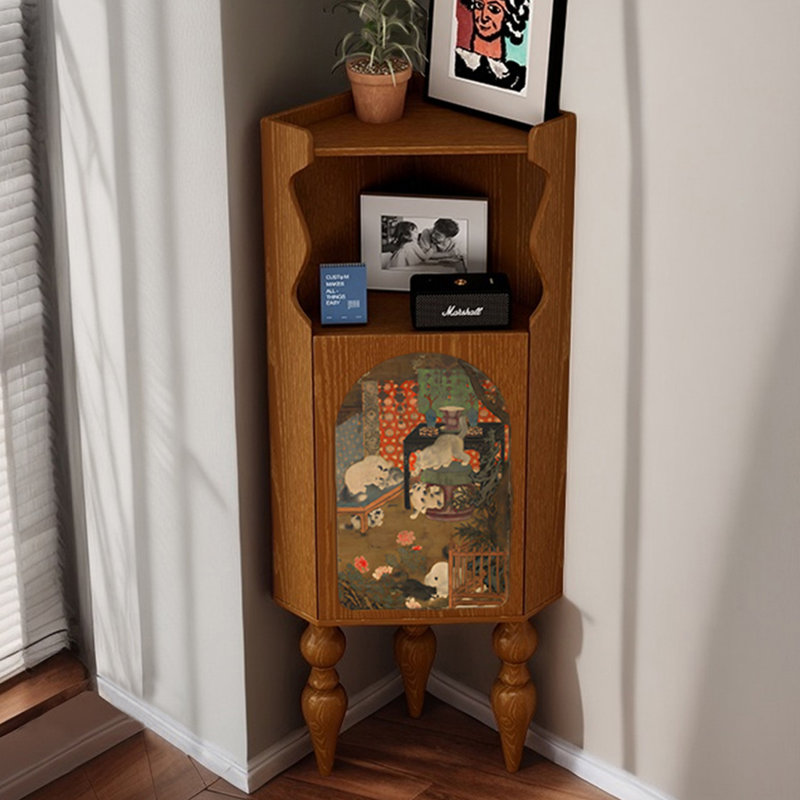 Modern multi-functional corner bookcase, Brown