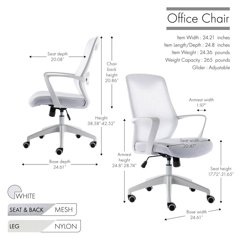 Mesh Office Chair, White
