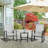 3 Piece Rocking Bistro Set with Rocker Chairs and Glass Coffee Table Set of 3, Rectangular Porch Furniture for Small Space,-109629943