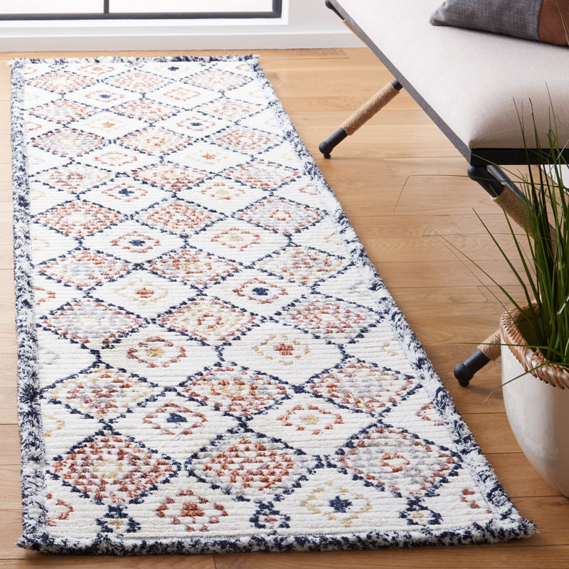 Alviery Performance Geometric Rug, Runner 2'2" x 8'