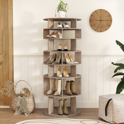 Trianna 32 Pair Rotating Shoe Rack Fits Shoe Size up to 10