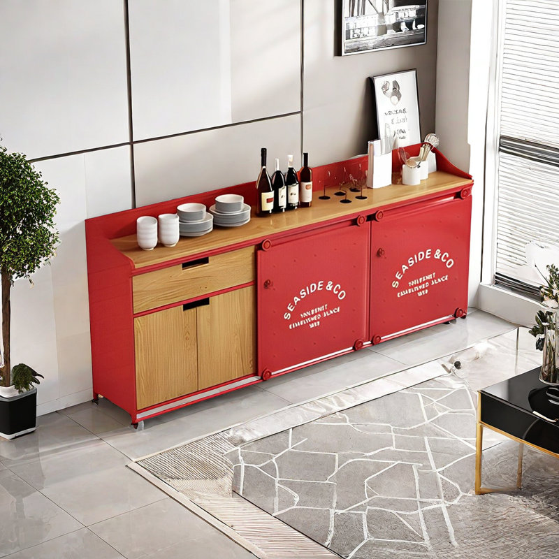 Erfan Sideboard, Red, 35.43" H x 70.86" W x 15.74" D