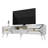 Modern TV Stand with Gold Accents, 59.1 x 19.7 x 11.8 inches | 100% Melamine Coated Particle Board, Thickness: 0.7 inches | Elegant Geometric Design, Perfect for Living Room & Entertainment Spaces-1408495279