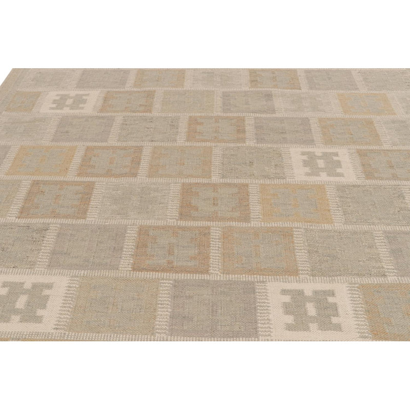 Scandinavian Wool Geometric Area Rug, Rectangle 5' x 8'