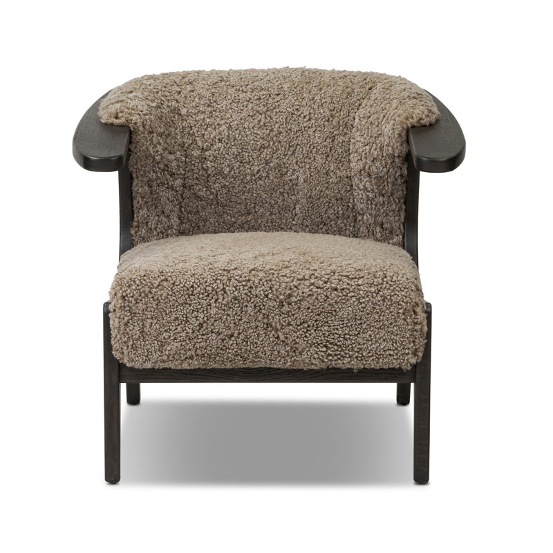 Fauteuil Delacour, Chêne noir fumé, Taupe