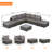 8 Pieces Outdoor Patio Sectional Sofa Couch,Wicker Furniture Conversation Sets-645816545
