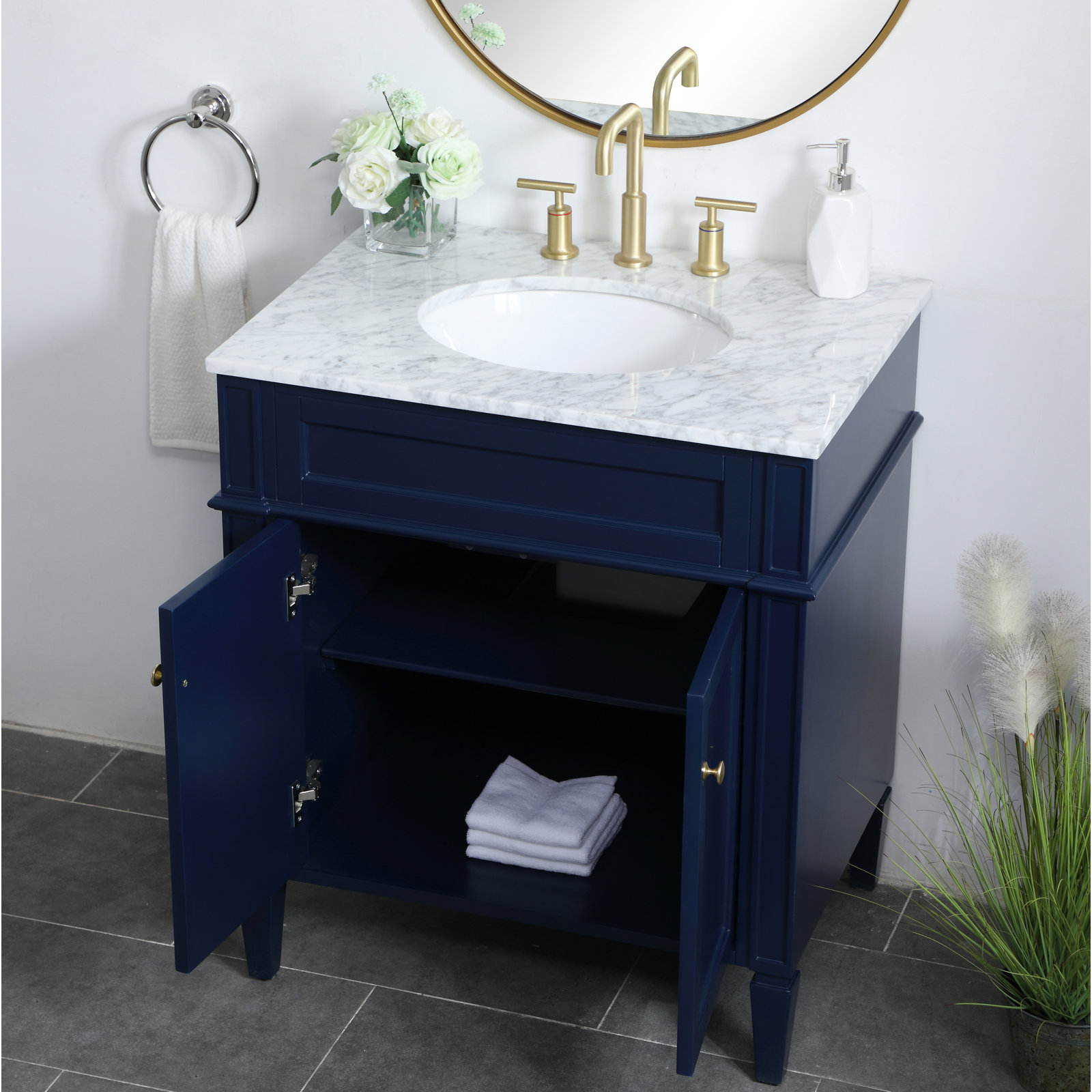 Rivers 30'' Single Bathroom Vanity, Blue