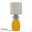 Lampe de table en céramique 16,25 po avec abat-jour en lin, lampe de bureau fantaisie pour table de chevet, chambre à coucher (jaune et vert)-1953481164