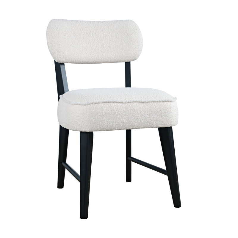 Donavan Mid-Century Modern Boucle Upholstery Dining Chair, Black
