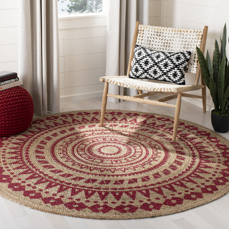 Desrosiers Hand Woven Jute Southwestern Rug, Round 6' x 6'