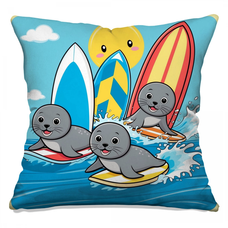 Coussins Sails Surf Illustration, 14 X 14 pouces