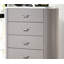 Commode unique 1 pièce de style contemporain avec dessus en pierre de culture, tiroirs à queue d'aronde anglaise et poignées en chrome pour les chambres à coucher modernes