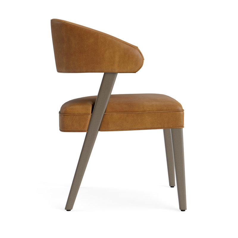 Keane Upholstered Dining Chair, Driftwood, Bedford - Saddle