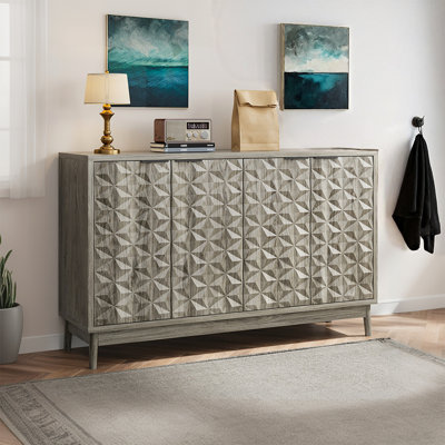 Buffet avec 4 portes embossées à losanges