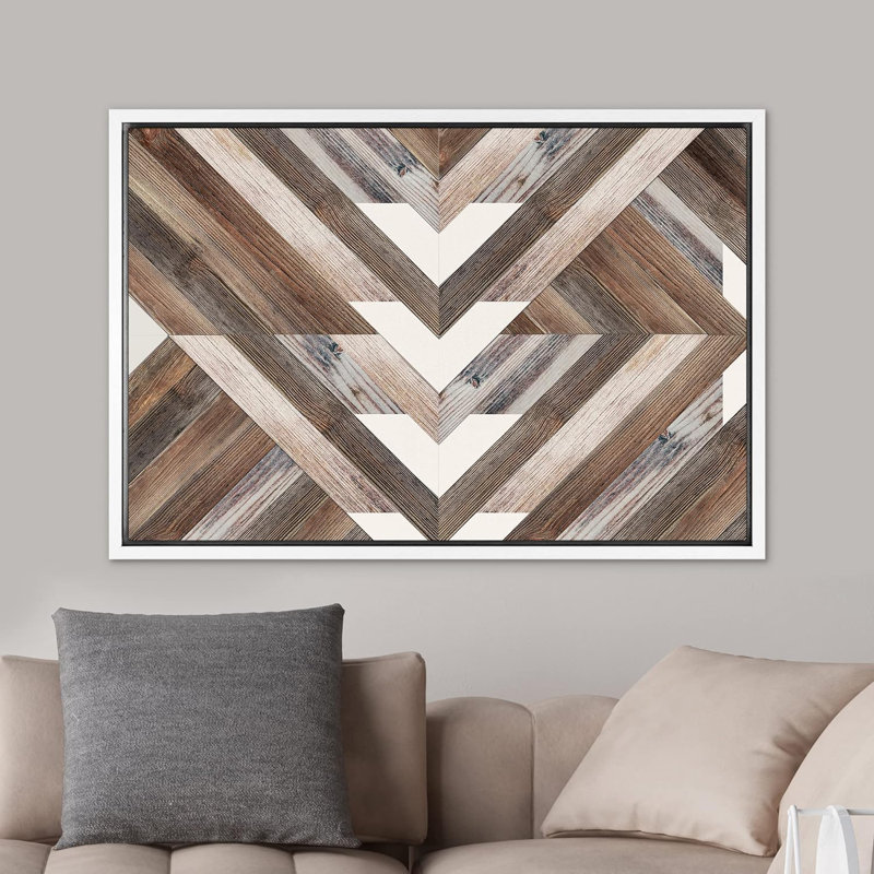 Geometric Western Shape " Western Decor Geometric Triangle Collage Abstract Shapes Art Decor Nordic Rustic Wood Effect Panel "