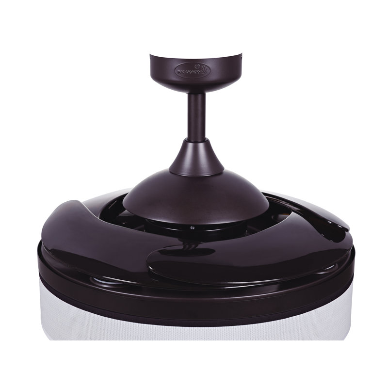 Ventilateur de plafond à pales rétractables de 122 cm (48 po) avec lumière et télécommande, ventilateur de plafond moderne Fandelier, technologie de conception brevetée, pales plus robustes et plus épaisses, finition bronze huilé